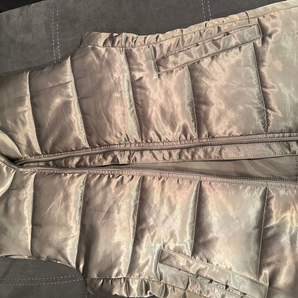 Talbots Metallic Puffer Vest with 2 Way Zipper